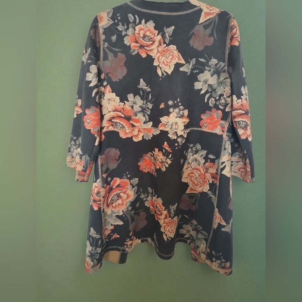 NWOT Catherine Malandrino Faux Suede Floral Jacket, S - Picture 2 of 3